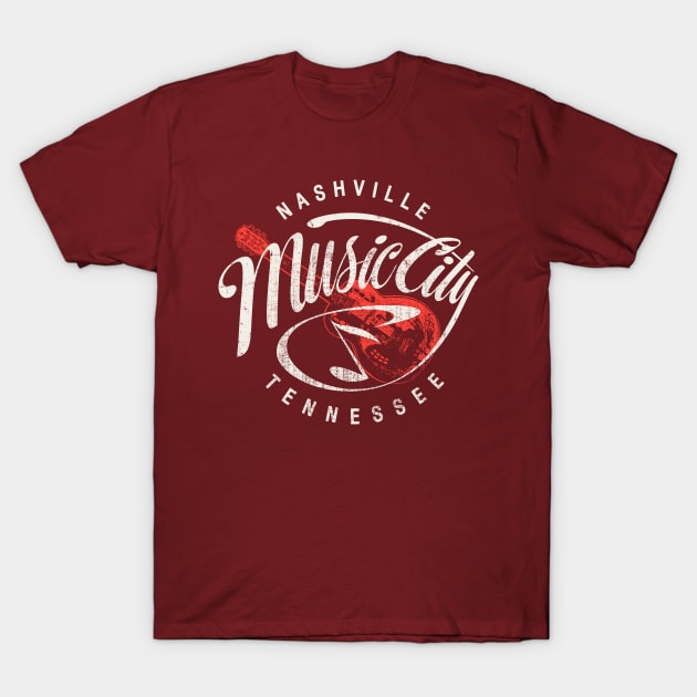 Nashville Music City USA Vintage T-Shirt by Designkix